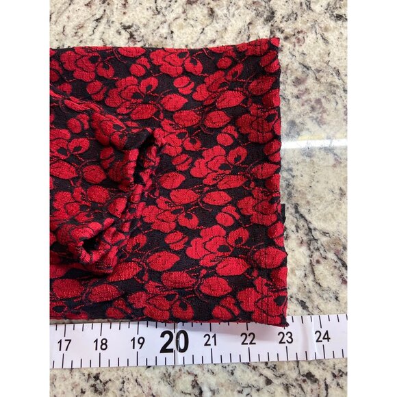 Vintage Caia Red Black Lace Blouse XL Floral Sheer Ruffle Gothic Romantic Goth - Picture 6 of 7